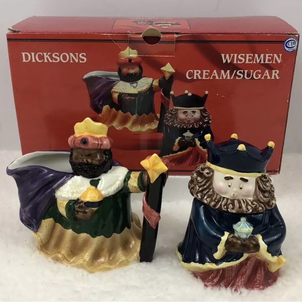 New Dicksons Wisemen Cream and Sugar Set Christmas Original Box Holiday Table